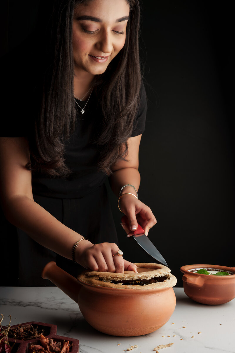 Chef Tanvi Mahajan in the kitchen